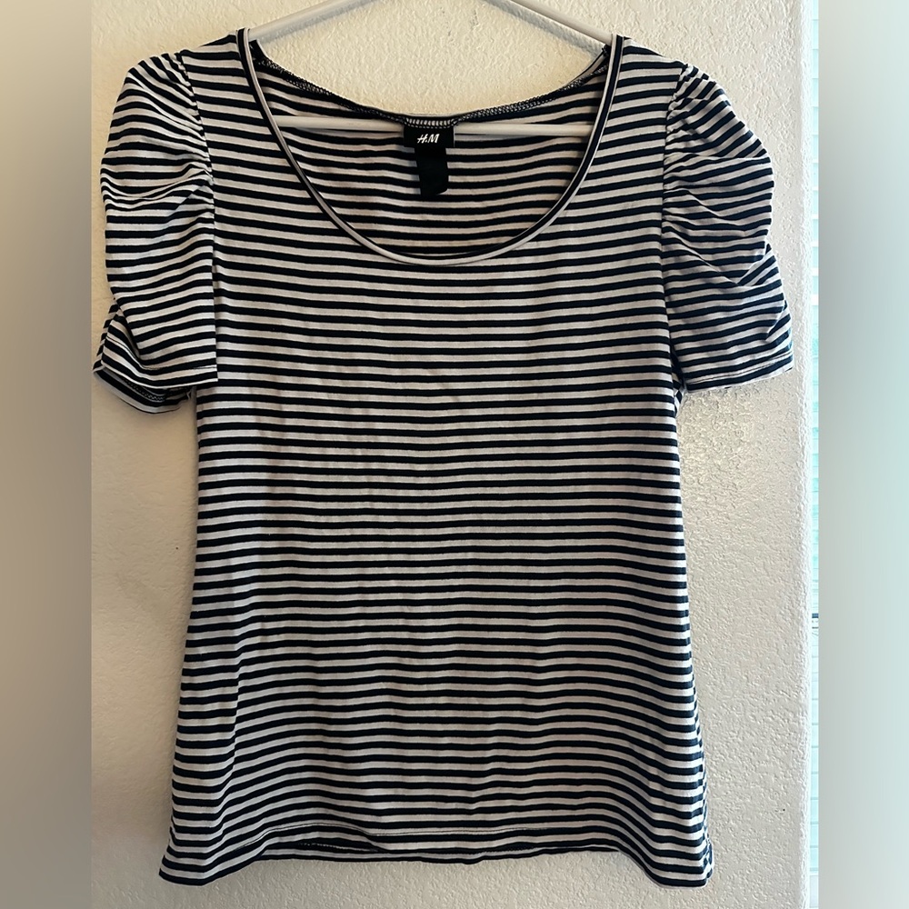 H&M Monochrome Striped Blouse